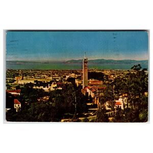 UC Berkeley Panorama 1962 Postcard - Campanile, SF Bay, Golden Gate Bridge